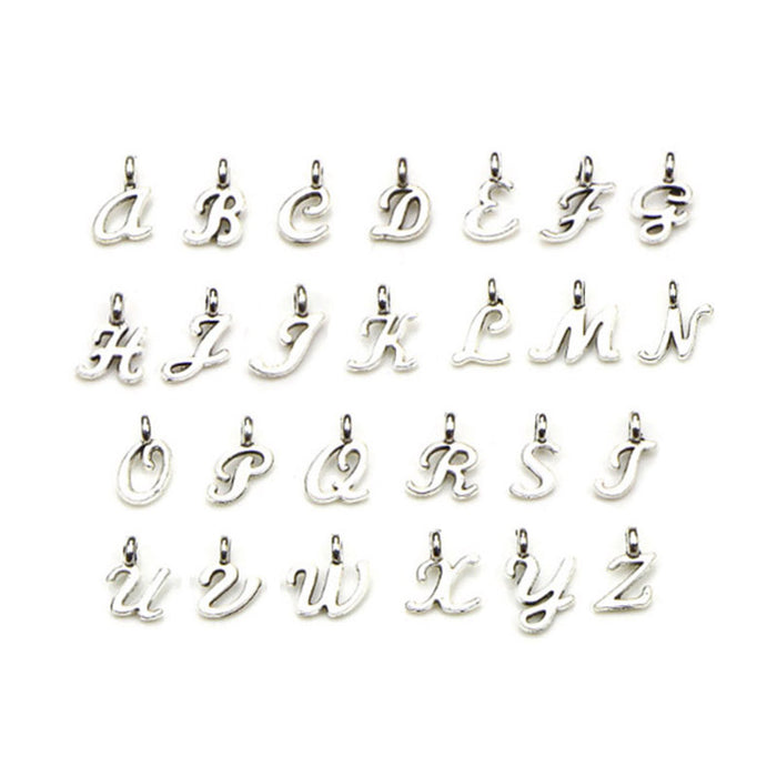 Metallic Alphabet Letter Metal Charms with 27 Listed Options