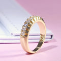 Gold Tone Single Row Clear Zircon Band Ring Sizes 6-10 view 2