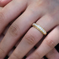 Gold Tone Single Row Clear Zircon Band Ring Sizes 6-10 view 4