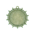 Vintage Metal Double Sided Round Cabochon Setting in Multiple Finishes for Jewelry Making view 3