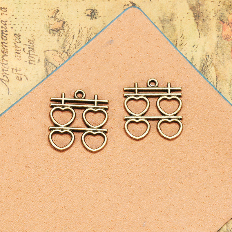Double Happiness Alloy Charm Pendant 22x20mm