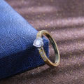 Gold Tone Slim Heart Ring with Silver Tone Stone Accent view 3