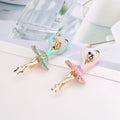 Pink Gold Tone Ballet Dancer Crystal Two Designs Metal Brooch Pin view 3