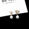 Five Pearl Look Ball Stud and Clip Dangle Earrings view 3
