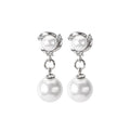 Five Pearl Look Ball Stud and Clip Dangle Earrings view 6