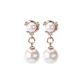 Five Pearl Look Ball Stud and Clip Dangle Earrings view 7