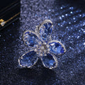 Five Petal Crystal Flower Statement Ring in Four Colors view 7