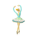 Pink Gold Tone Ballet Dancer Crystal Two Designs Metal Brooch Pin view 5