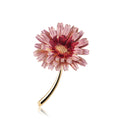 Pink Red Daisy Enamel Three Designs Metal Brooch Pin view 5