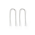 Black U Shape Asymmetric Extra Long Threader Bar Earrings view 5
