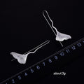 Gold and Silver Tone Ginkgo Leaf Hook Earrings Polished Metal Jewelry view 3