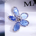Five Petal Crystal Flower Drop Earrings in Four Colors view 9