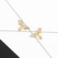 Bee Shaped Stud Earrings in Gold or Silver Tone Finish view 5
