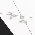 Bee Shaped Stud Earrings in Gold or Silver Tone Finish view 3