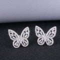 Openwork Butterfly Crystal Stud Earrings With Clear Stone Accents view 6