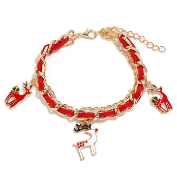Woven Chain Christmas Charm Bracelets in Three Motifs