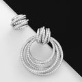 Layered Crystal Circle Drop Earrings in Two Finishes view 1