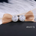 Round Solitaire Halo Stud Earrings In Seven Stone Colors view 5