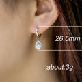 Silver Tone Teardrop Halo Leverback Drop Earrings Four Colors view 5