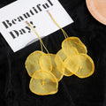 Six Color Layered Petal Flower Long Statement Earrings view 2
