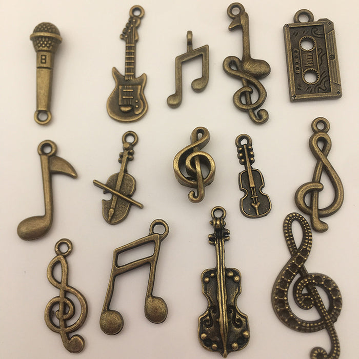Metallic Musical Instrument and Guitar Metal Charms with 19 Listed Options