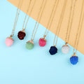 Gold Tone Capped Druzy Crystal Pendant Necklaces in Eight Colors view 1