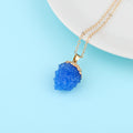 Gold Tone Capped Druzy Crystal Pendant Necklaces in Eight Colors view 8