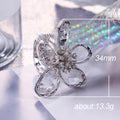 Five Petal Crystal Flower Statement Ring in Four Colors view 5
