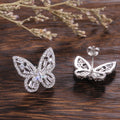 Openwork Butterfly Crystal Stud Earrings With Clear Stone Accents view 3