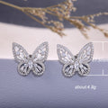 Openwork Butterfly Crystal Stud Earrings With Clear Stone Accents view 5