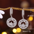 Silver Tone Crystal Mountain Disc Drop Earrings Fashion Jewelry view 5