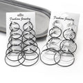 Four Six Pair Color Hoop Earring Display Card Sets view 3