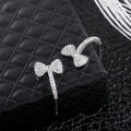 Bow Drop Stud Earrings With Slim Silver Tone Chain view 2