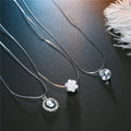 Clear Faceted Teardrop Crystal Pendant on an Invisible Cord Necklace view 3