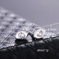 Silver Tone Marquise Clear Stone Stud Earrings Polished Metal Jewelry view 5