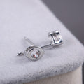 Silver Tone Marquise Clear Stone Stud Earrings Polished Metal Jewelry view 3