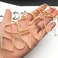 Geometric Metallic Pendant Frame Metal Charms for Jewelry and Craft Projects view 3
