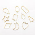 Geometric Metallic Pendant Frame Metal Charms for Jewelry and Craft Projects view 2