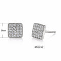 Square Pavé Stud Earrings in Three Metal Tones Design view 4