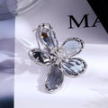 Five Petal Crystal Flower Drop Earrings in Four Colors view 7