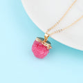 Gold Tone Capped Druzy Crystal Pendant Necklaces in Eight Colors view 2