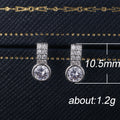 Silver Tone Double Row Drop Stud Earrings with Clear Stones view 5