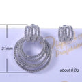 Layered Crystal Circle Drop Earrings in Two Finishes view 5