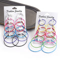 Four Six Pair Color Hoop Earring Display Card Sets view 2