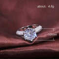 Silver Tone Round Crystal Pavé Solitaire Ring Jewelry view 5