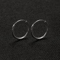Four Size Silver Tone Polished Classic Small Hoop Earrings view 2