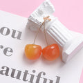 Cherry Look Ball and Gold Stem Drop Earrings in Five Styles view 8