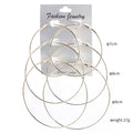 Silver Tone Three Pair Thin Oversized Hoop Earring Set view 4