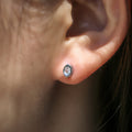 Silver Tone Marquise Clear Stone Stud Earrings Polished Metal Jewelry view 4