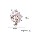 White Pearl Branch Brooch in Gold or Silver Tone Metal view 5
